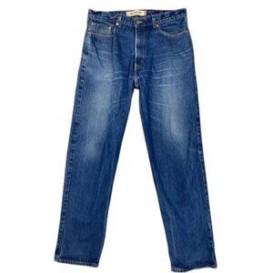 Levi’s 550 vintage relaxed fit all cotton thick heavy denim 38x34 cut date 2005
